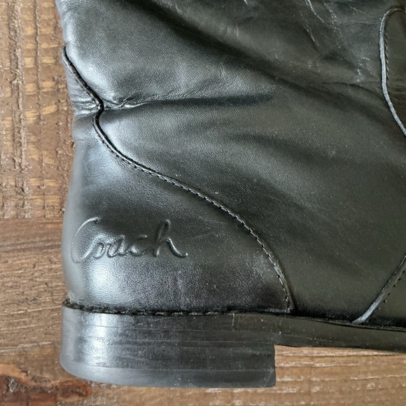 Coach Cheyenne Black Riding Equestrian Leather Boots 6.5 - Picture 4 of 7